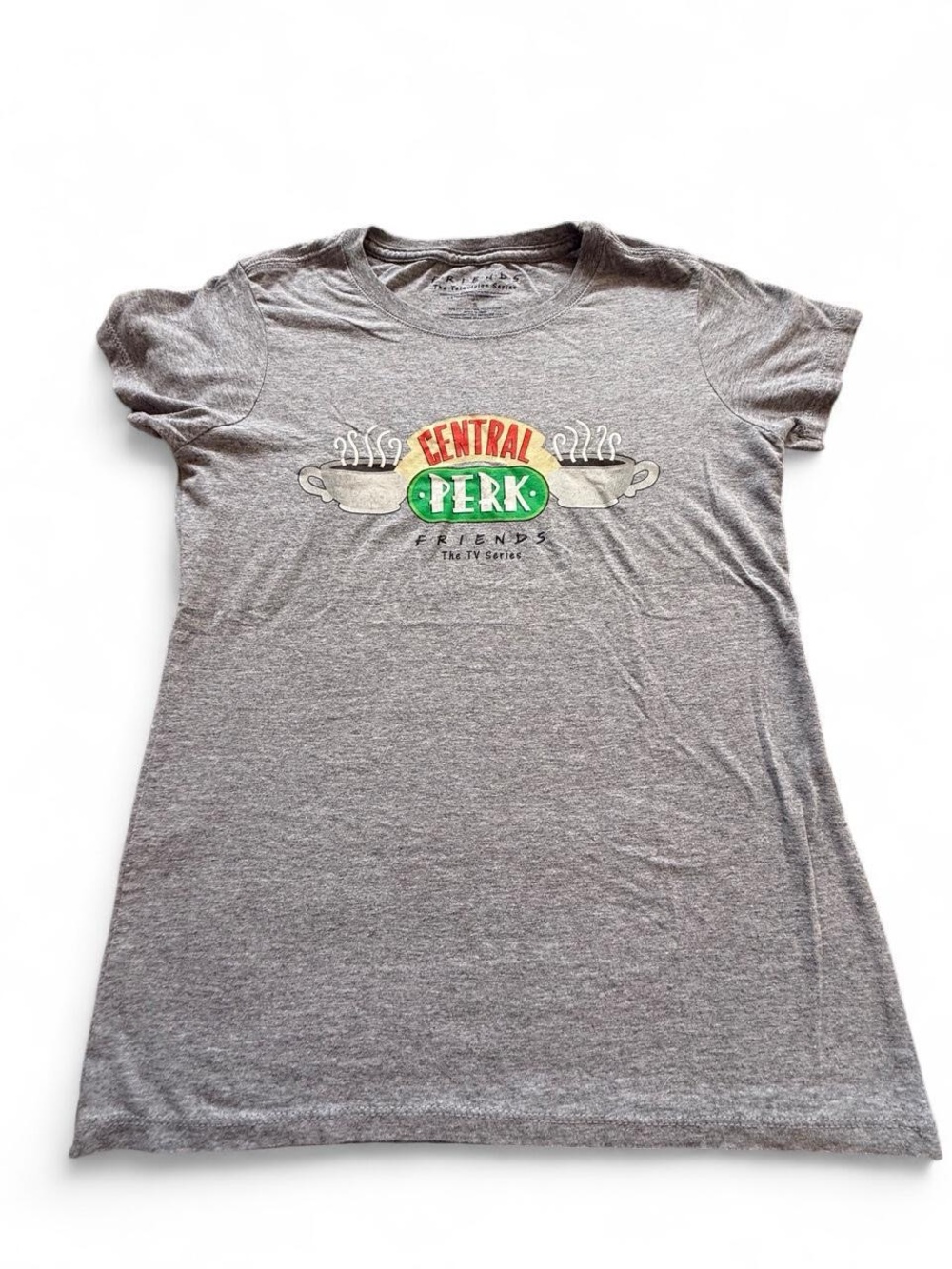 FRIENDS Central Perk Grey T-Shirt with Red and Green Logo